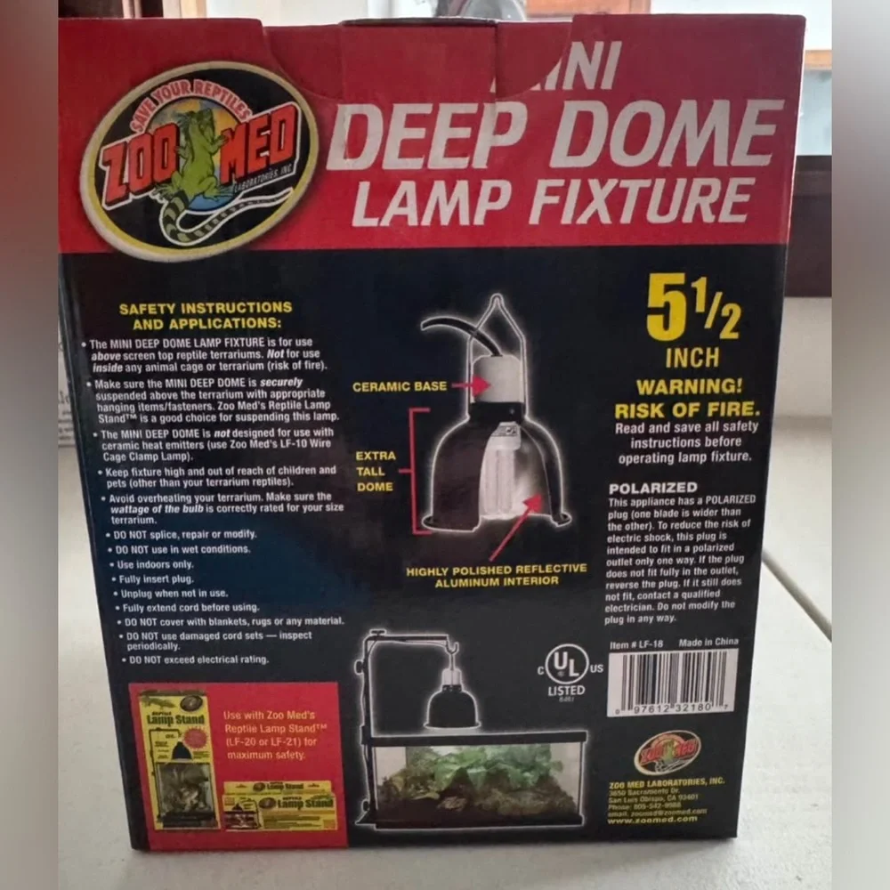 Zoo Med Mini Deep Dome Lamp Fixture